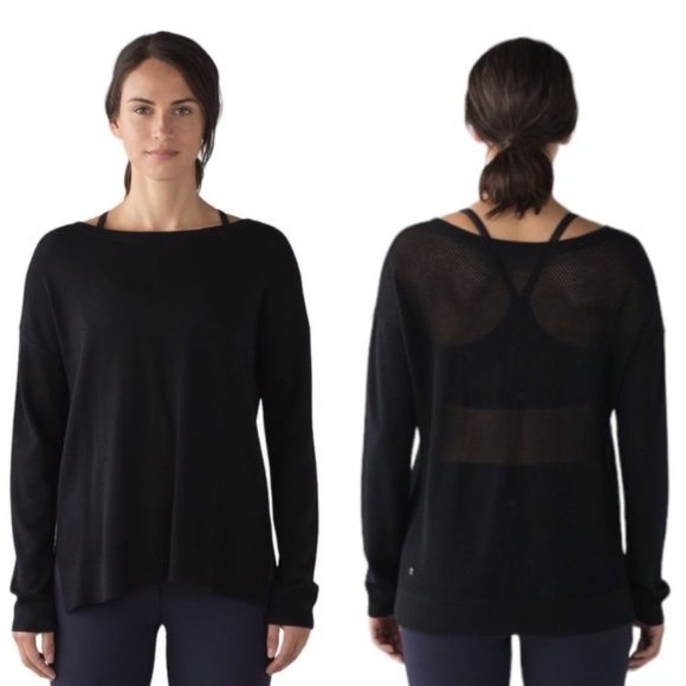 lululemon athletica Black Crew Neck Sweater